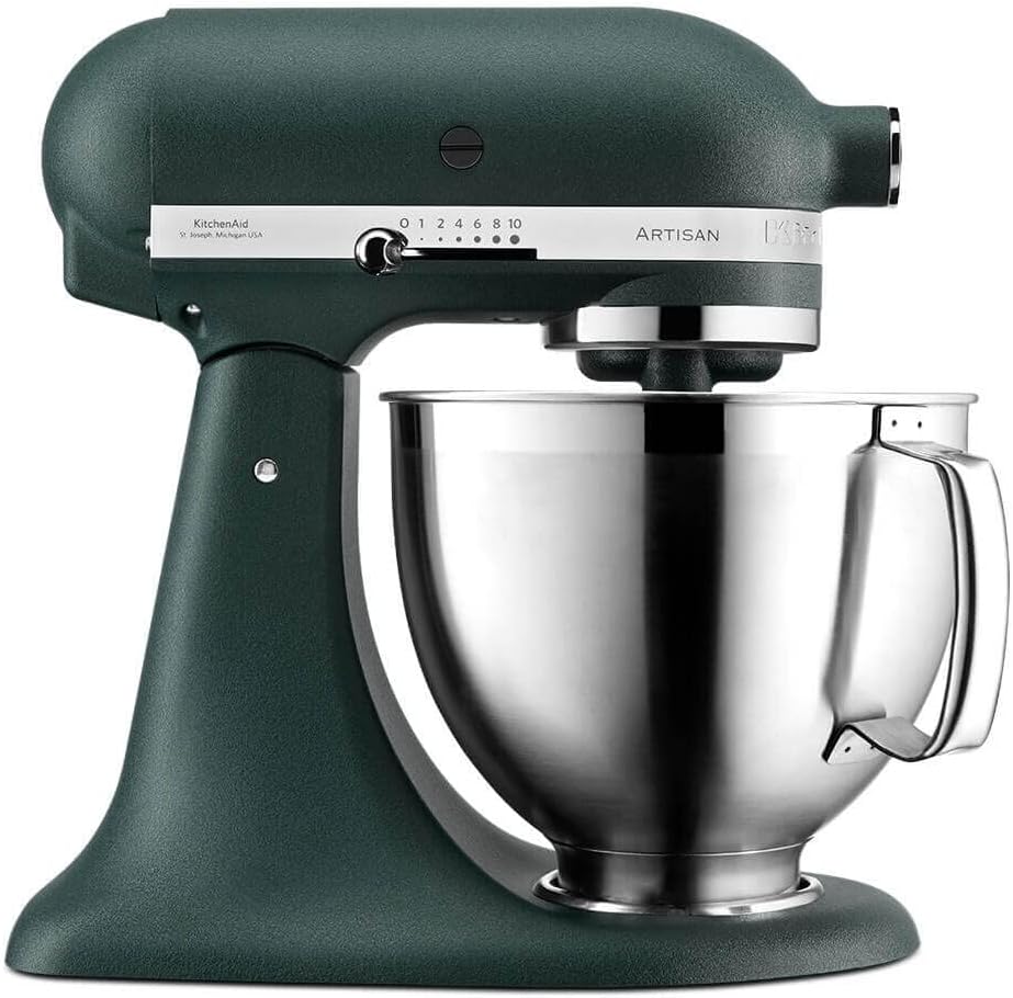 Robot pâtissier Artisan vert sapin, 4,8 L, accessoires inox, bol 3L, couvercle antiprojections