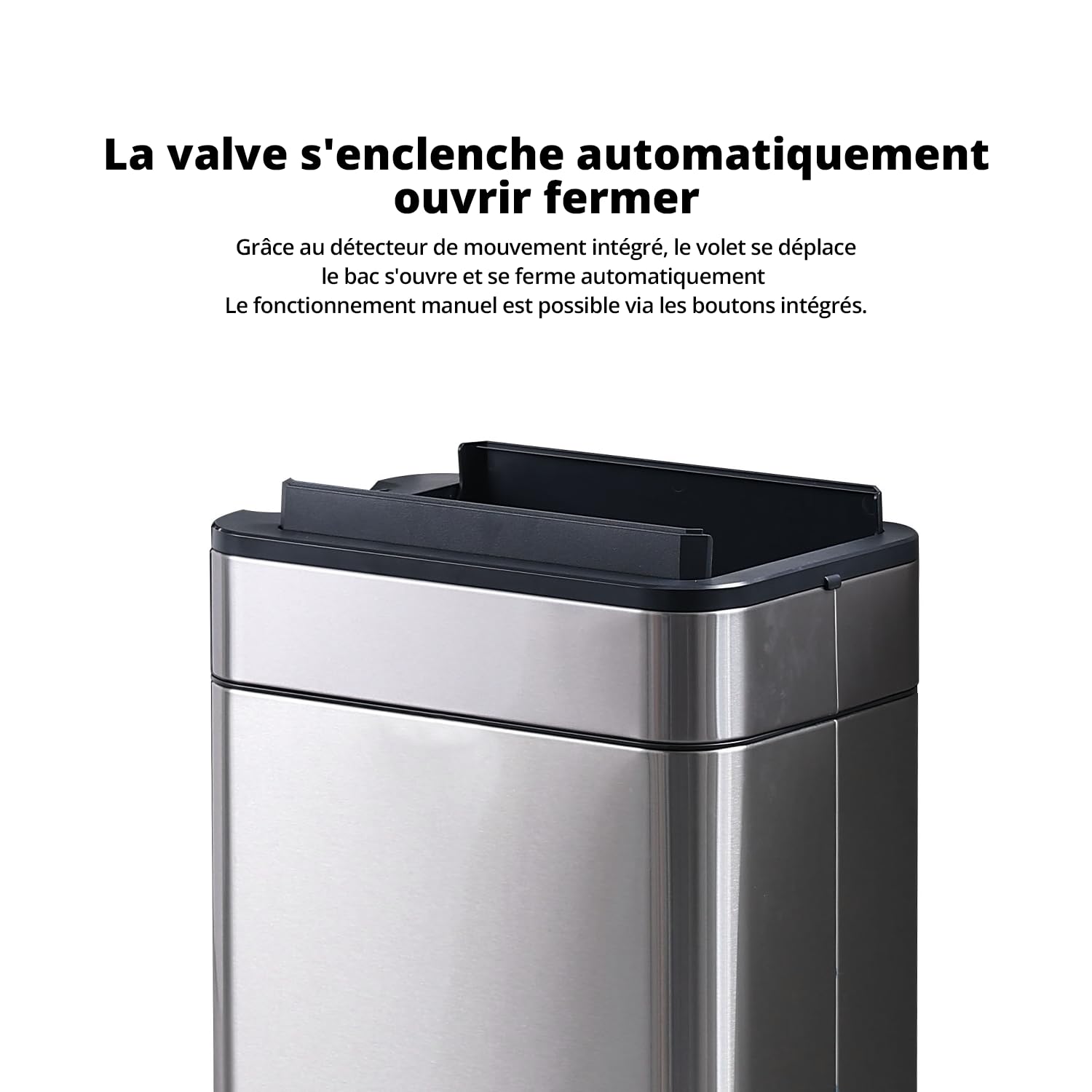 Poubelle Smart Sensor 60L argent