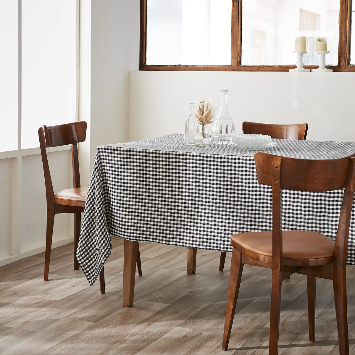 Nappe rectangle 150 x 250 cm Gaze de coton tissée teinte VICKIE Truffe