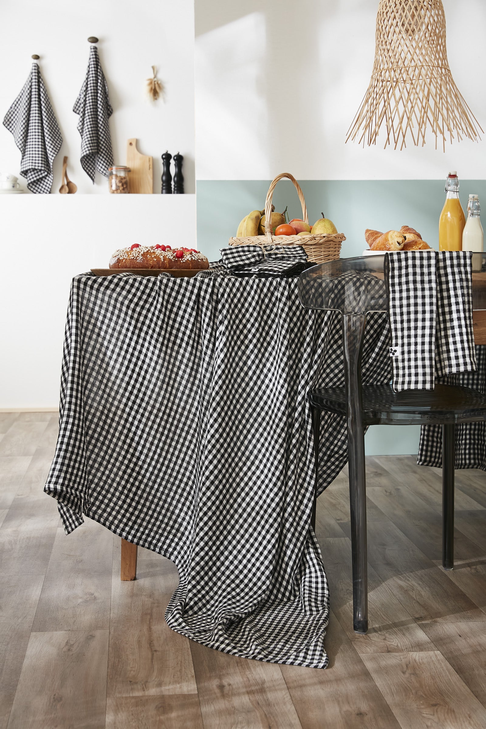 Nappe rectangle 150 x 250 cm Gaze de coton tissée teinte VICKIE Truffe