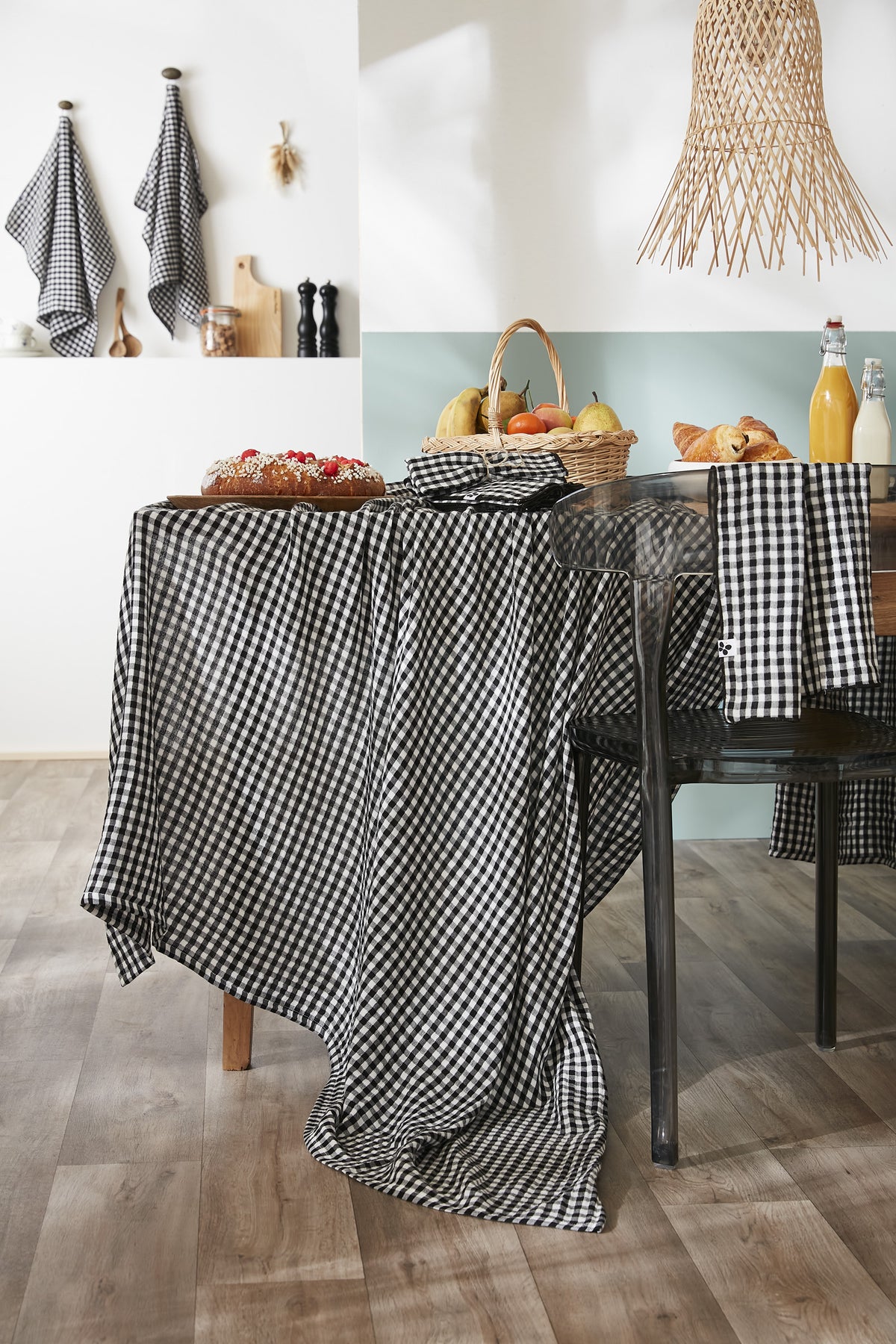 Nappe rectangle 150 x 350 cm Gaze de coton tissée teinte VICKIE Truffe