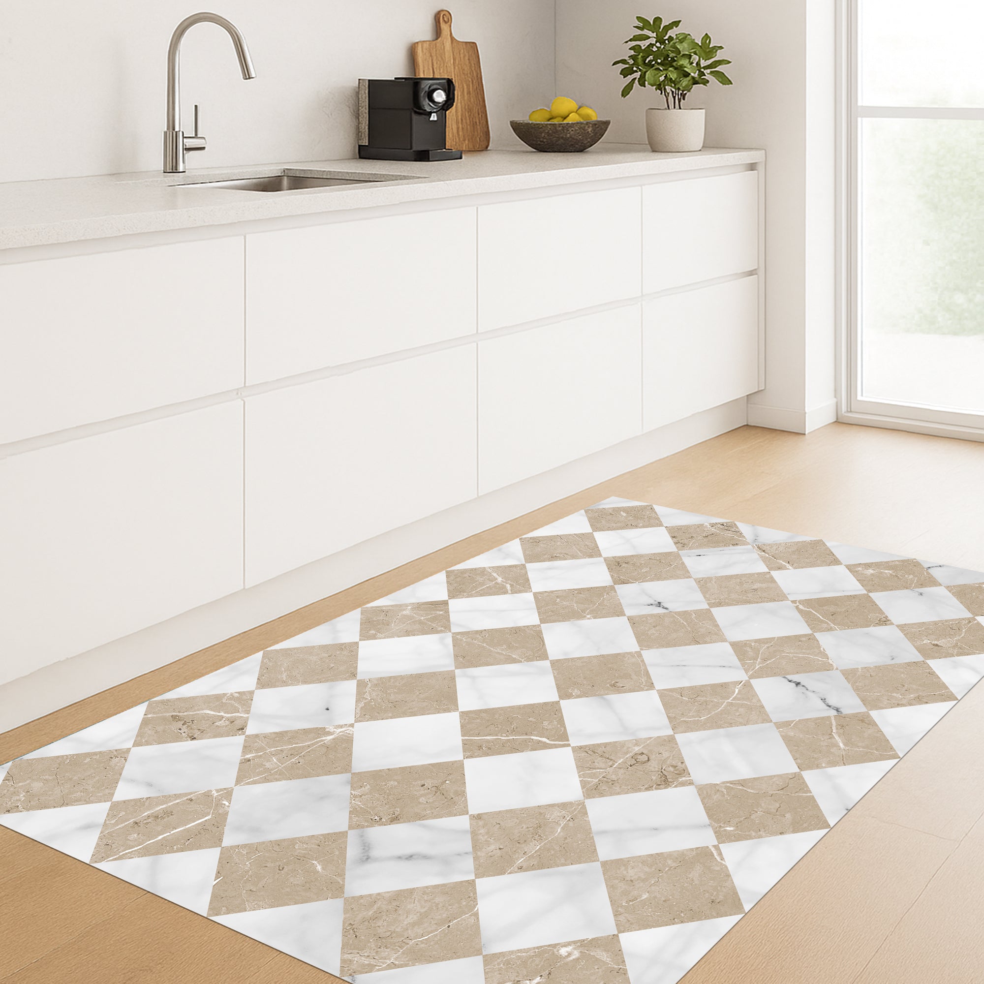 Tapis en vinyle pour intérieur / extérieur – Gadir Sepia