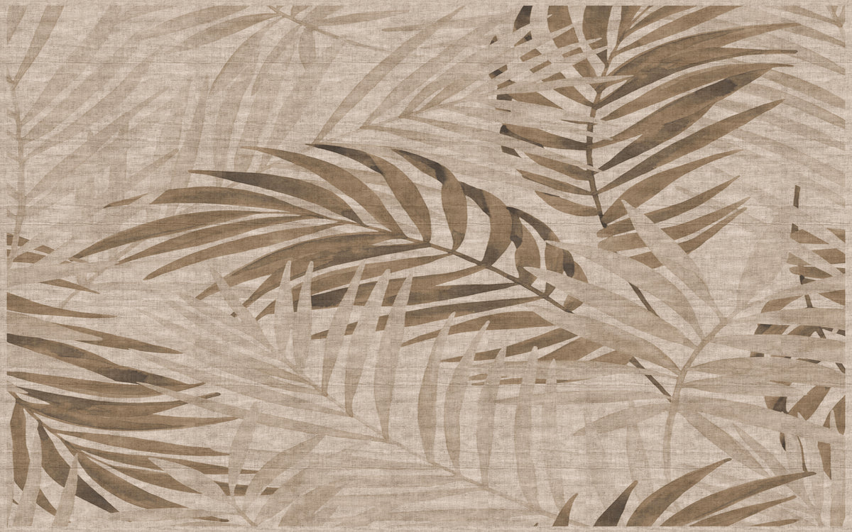 Tapis en vinyle pour intérieur / extérieur – Nature palmiers sepia