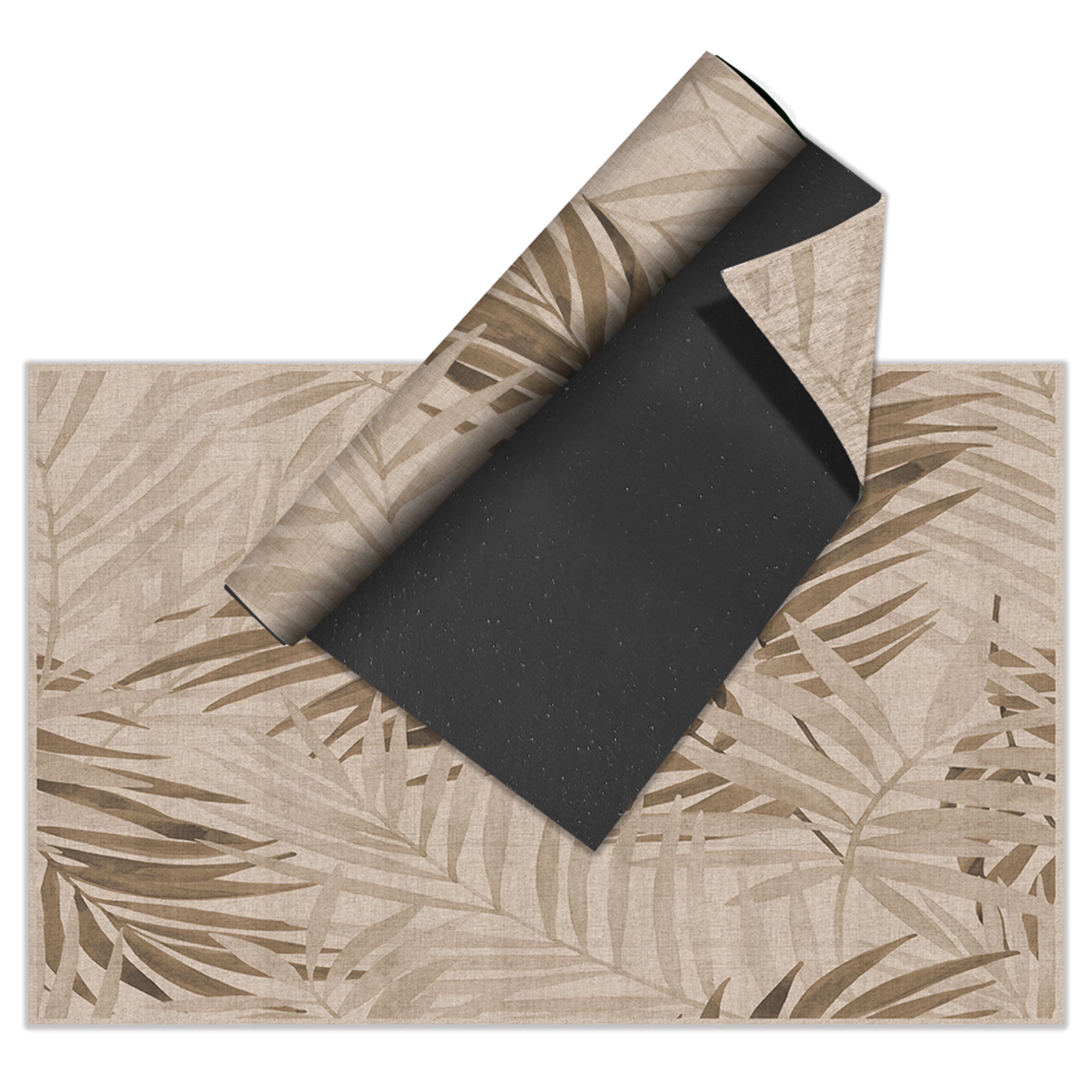 Tapis en vinyle pour intérieur / extérieur – Nature palmiers sepia