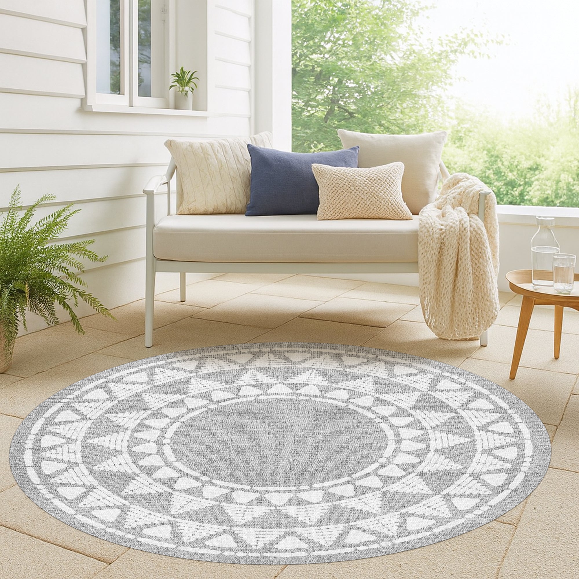 Tapis en vinyle pour intérieur / extérieur – Khamba gris