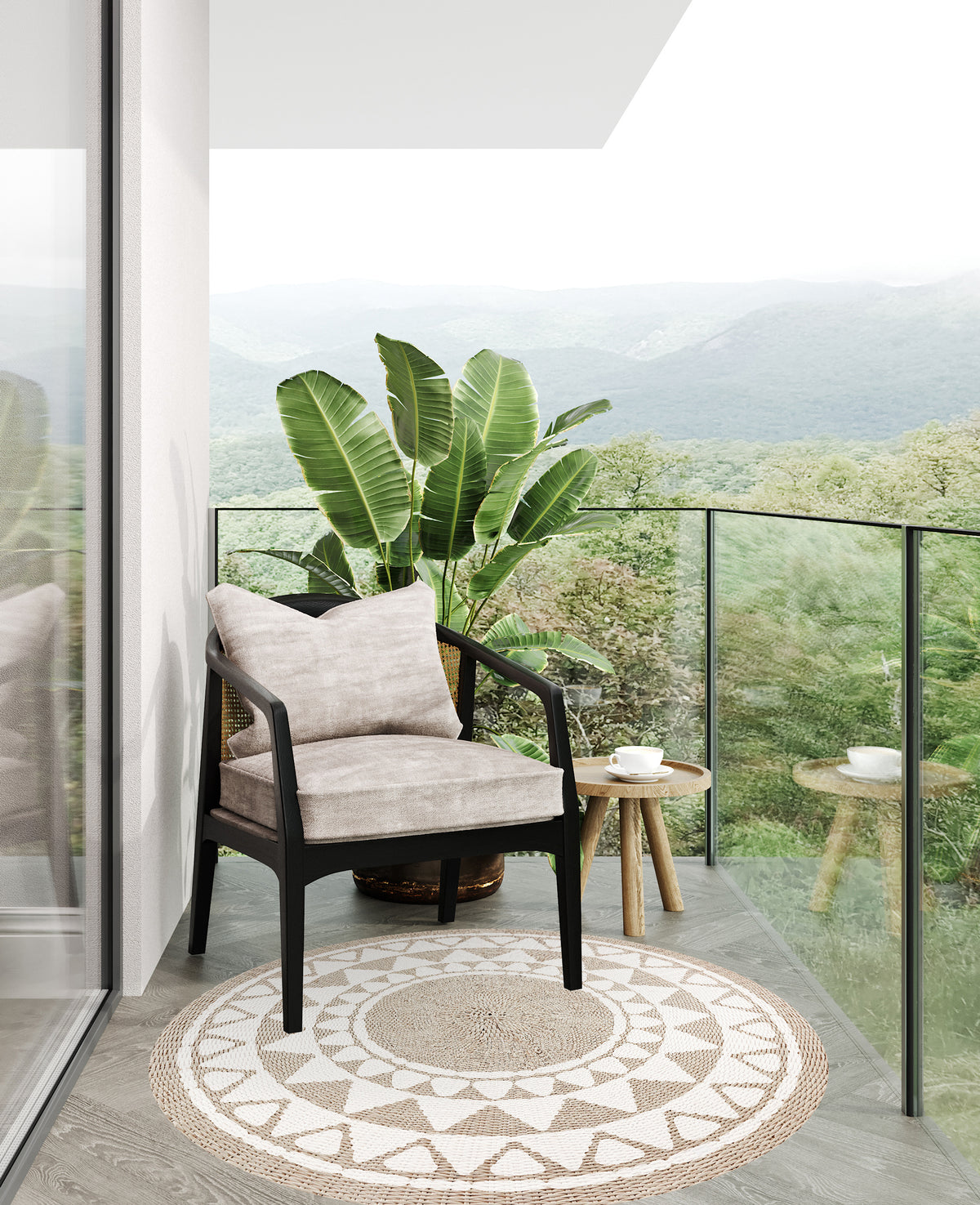 Tapis en vinyle pour intérieur / extérieur – Khamba rotin
