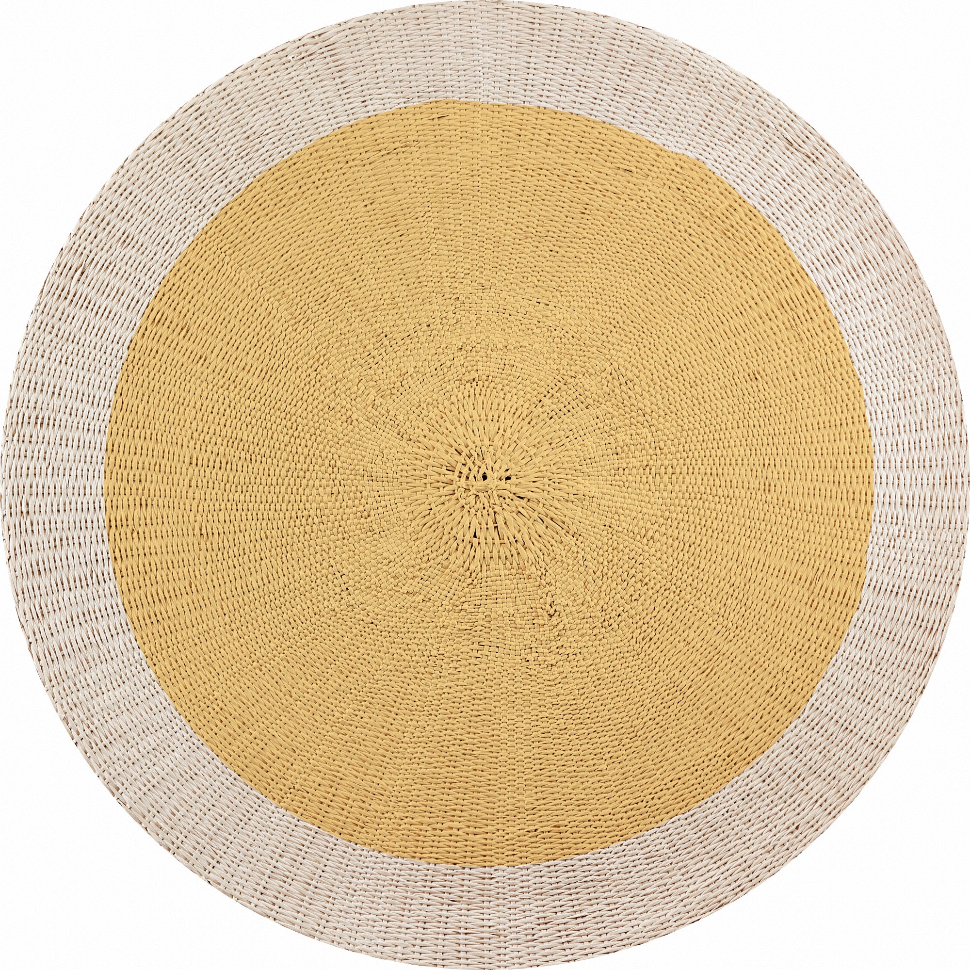 Tapis en vinyle pour intérieur / extérieur – Rotin jaune