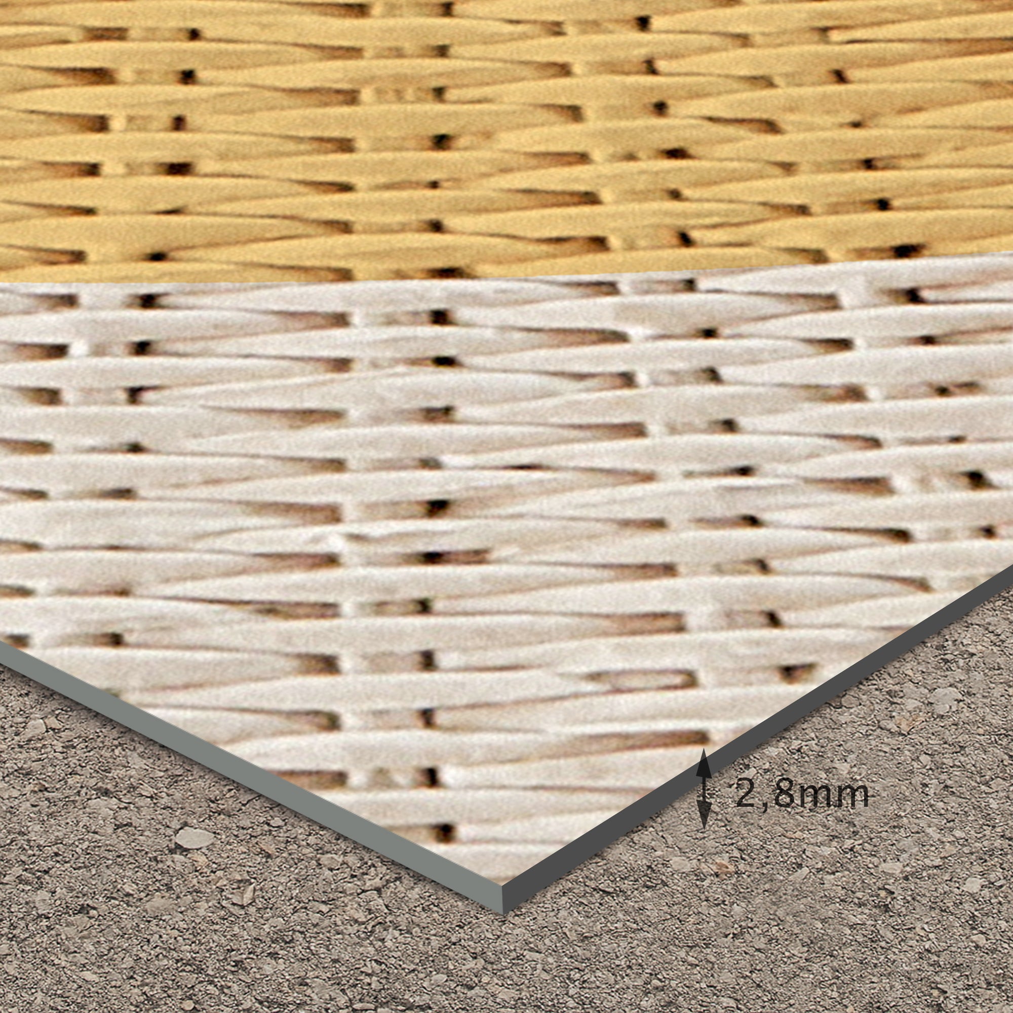 Tapis en vinyle pour intérieur / extérieur – Rotin jaune
