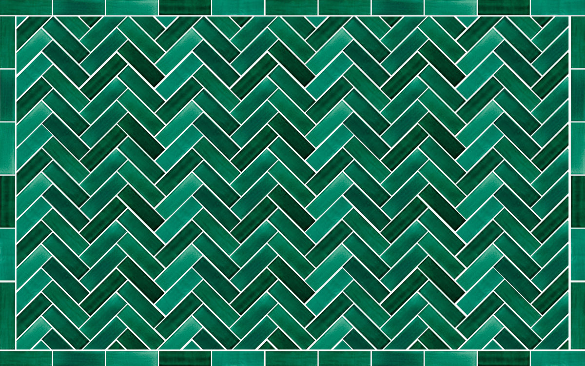 Tapis en vinyle pour intérieur / extérieur - Zellige vert émeraude