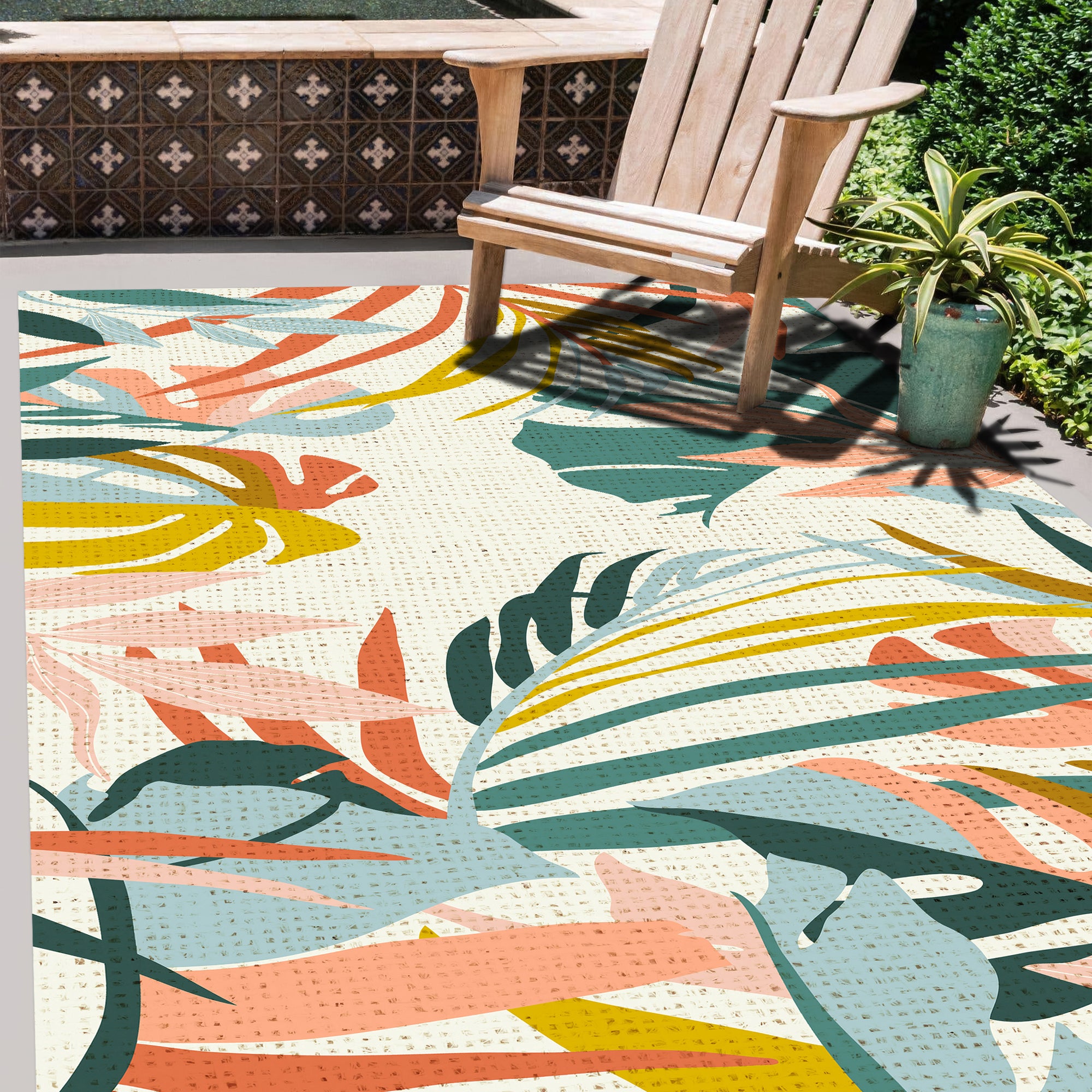 Tapis en vinyle pour intérieur / extérieur - Branches multicolores