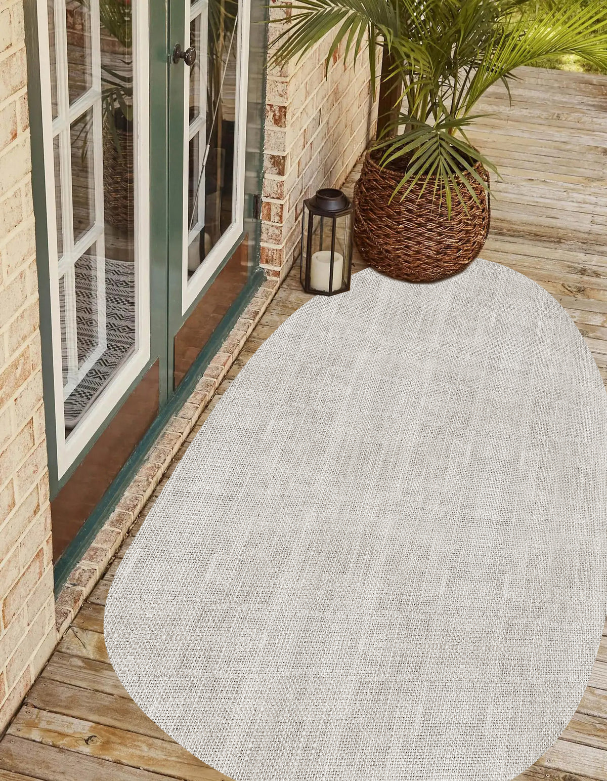Tapis en vinyle pour intérieur / extérieur - Formes texture raphia