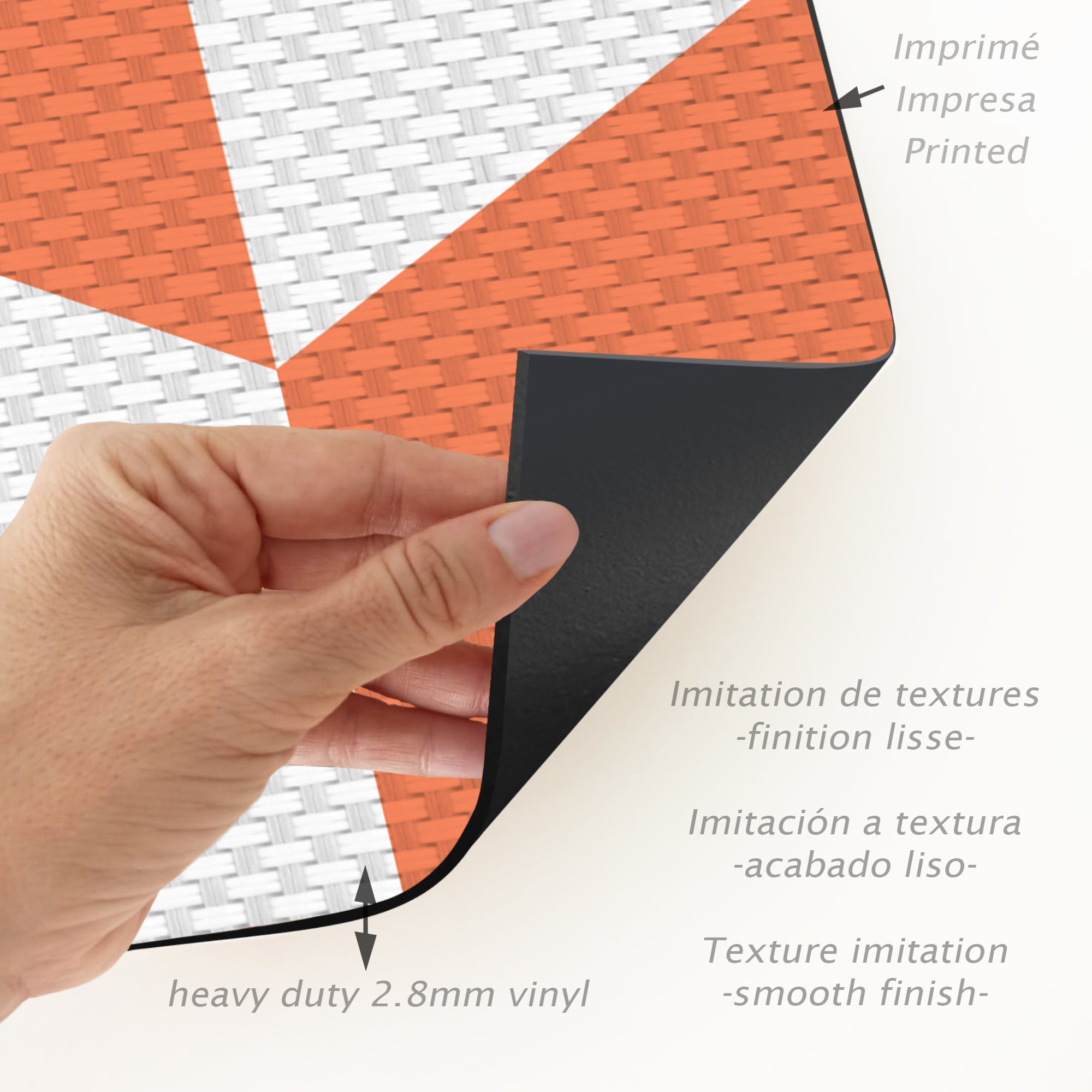 Tapis en vinyle pour intérieur / extérieur - Hexa Terracotta