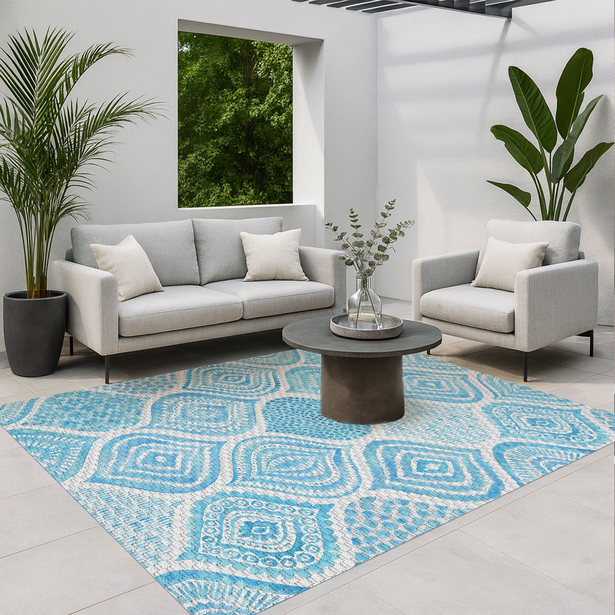 Tapis en vinyle pour intérieur / extérieur - Aqua