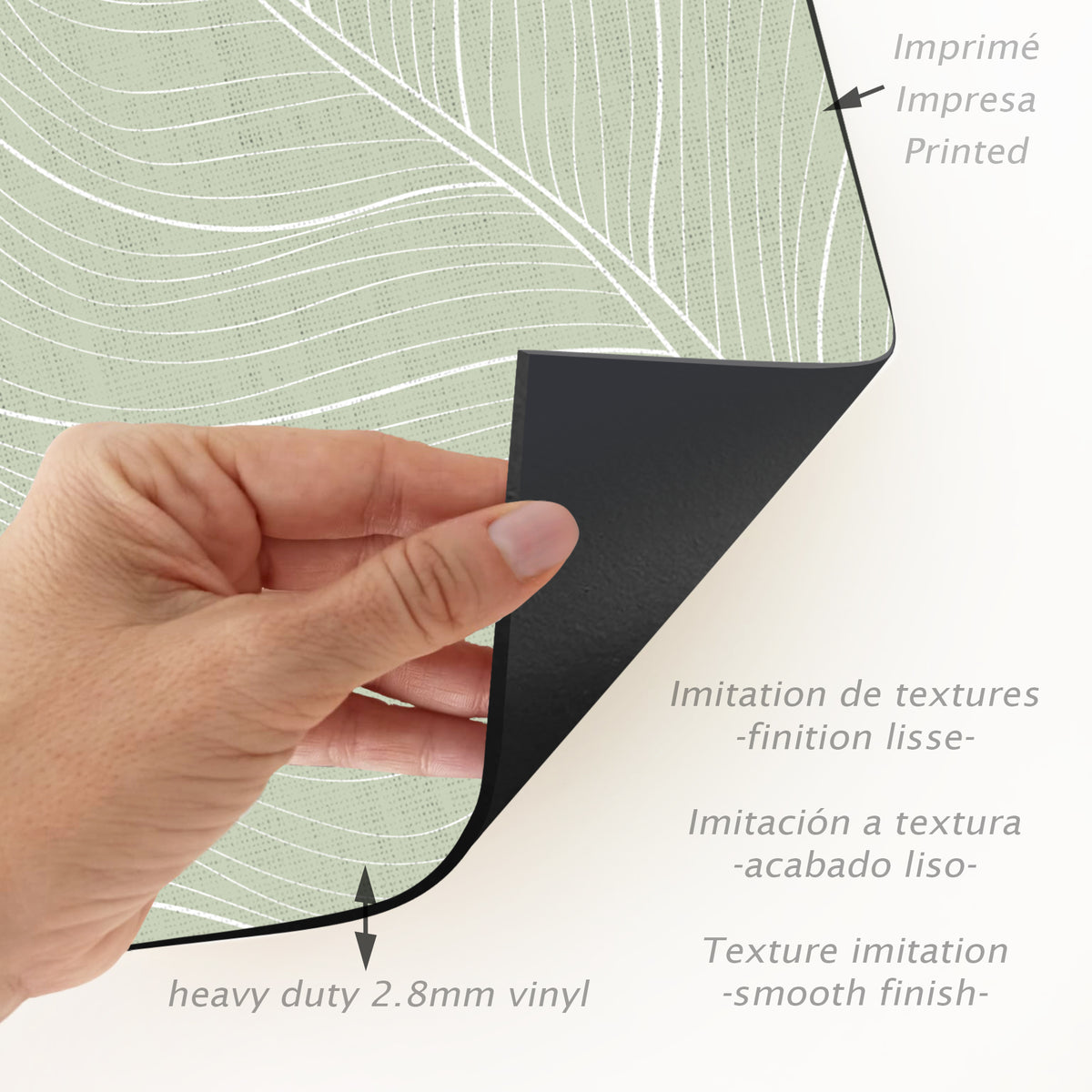 Tapis en vinyle pour intérieur / extérieur - Feuilles vertes