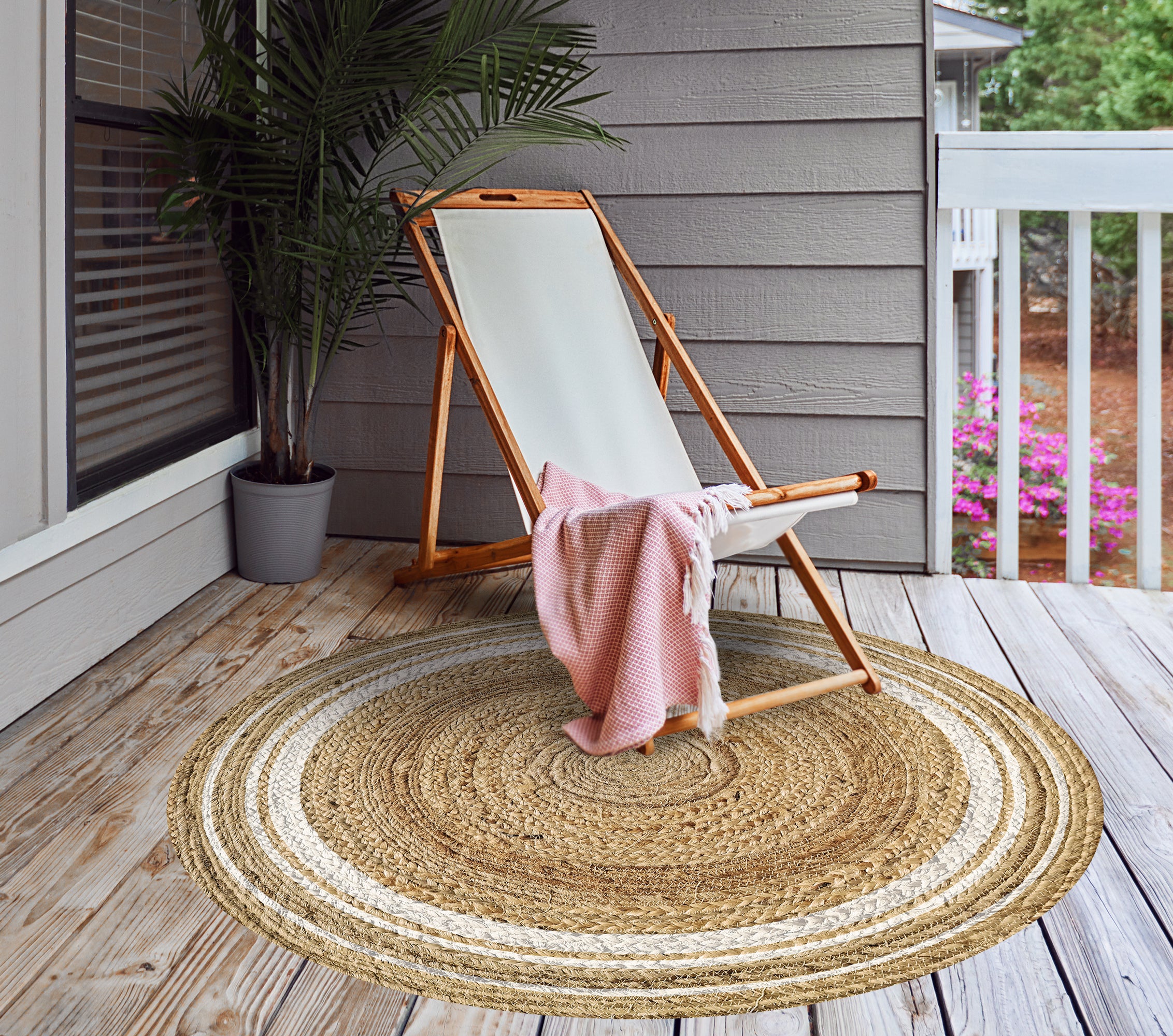 Tapis en vinyle pour intérieur / extérieur - Carthagène blanc