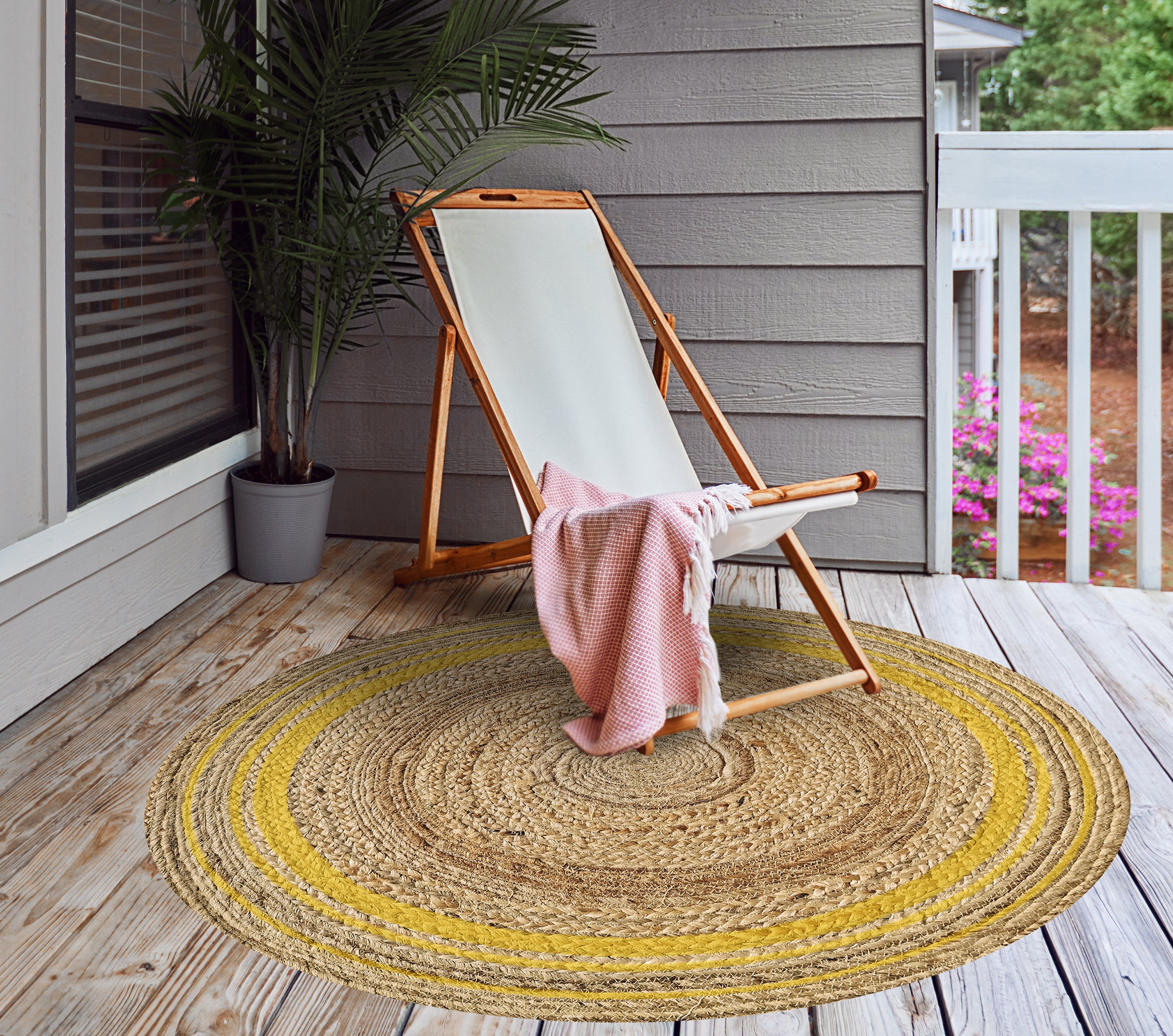 Tapis en vinyle pour intérieur / extérieur - Carthagène jaune