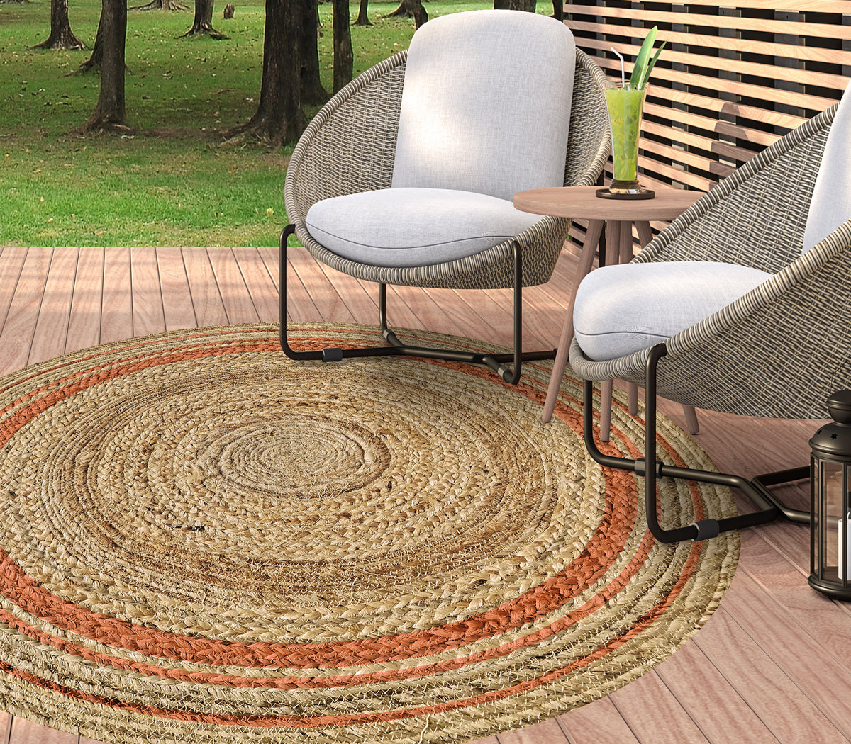 Tapis en pour intérieur / extérieur - Carthagène corail