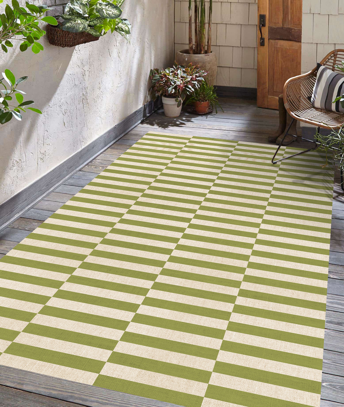 Tapis en vinyle pour intérieur / extérieur - Vert olive