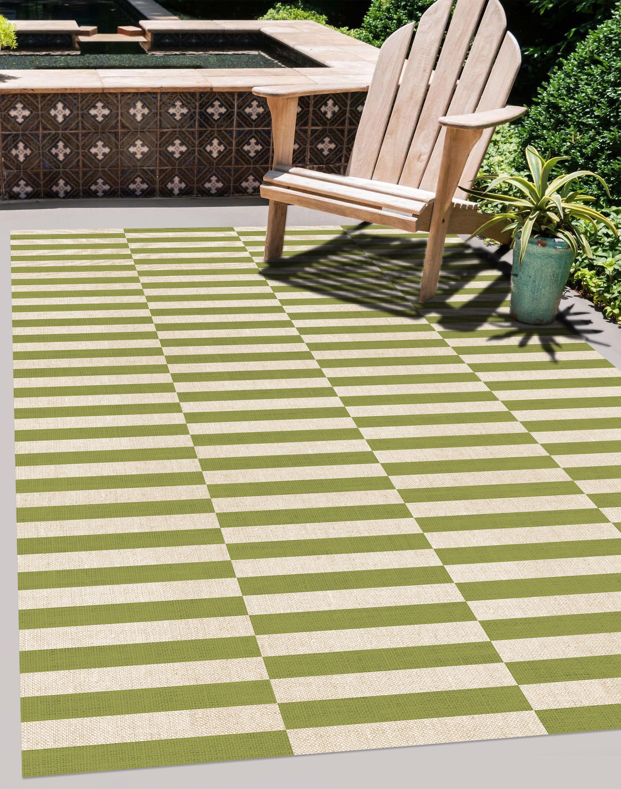 Tapis en vinyle pour intérieur / extérieur - Vert olive