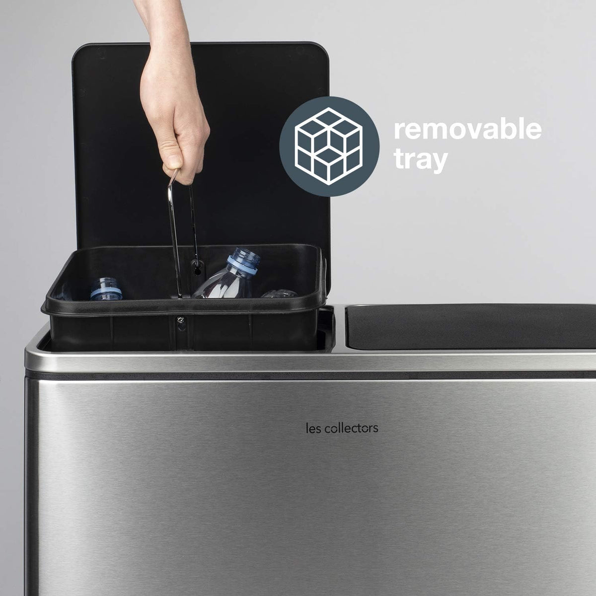 Poubelle de tri 2 x 30L - inox