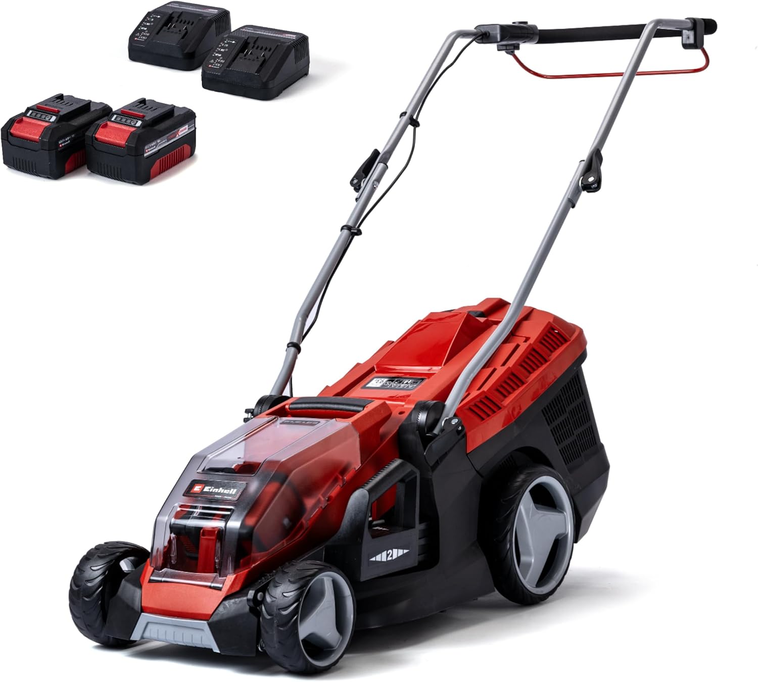 Einhell Tondeuse à Gazon sans Fil avec 2 Batteries 4 Ah + 2 chargeurs