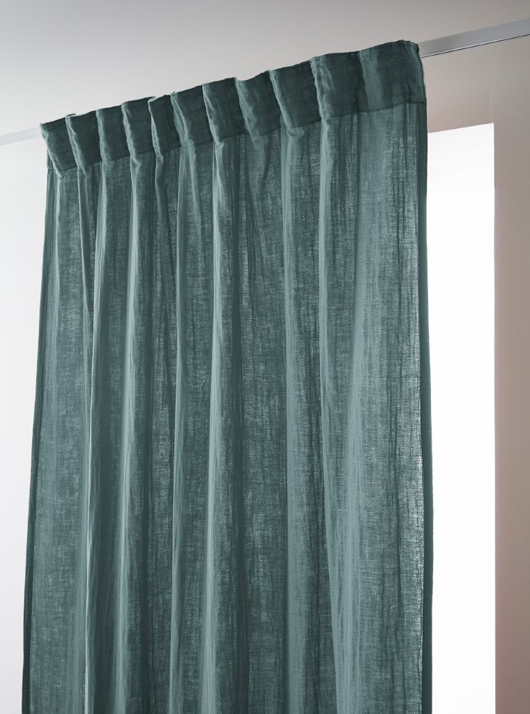 Rideau galon fronceur 140 x 240 cm Gaze de coton unie GAÏA Canard