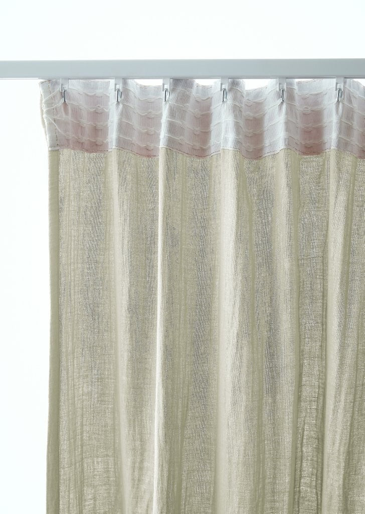 Rideau galon fronceur 140 x 240 cm Gaze de coton unie GAÏA Vert d'eau