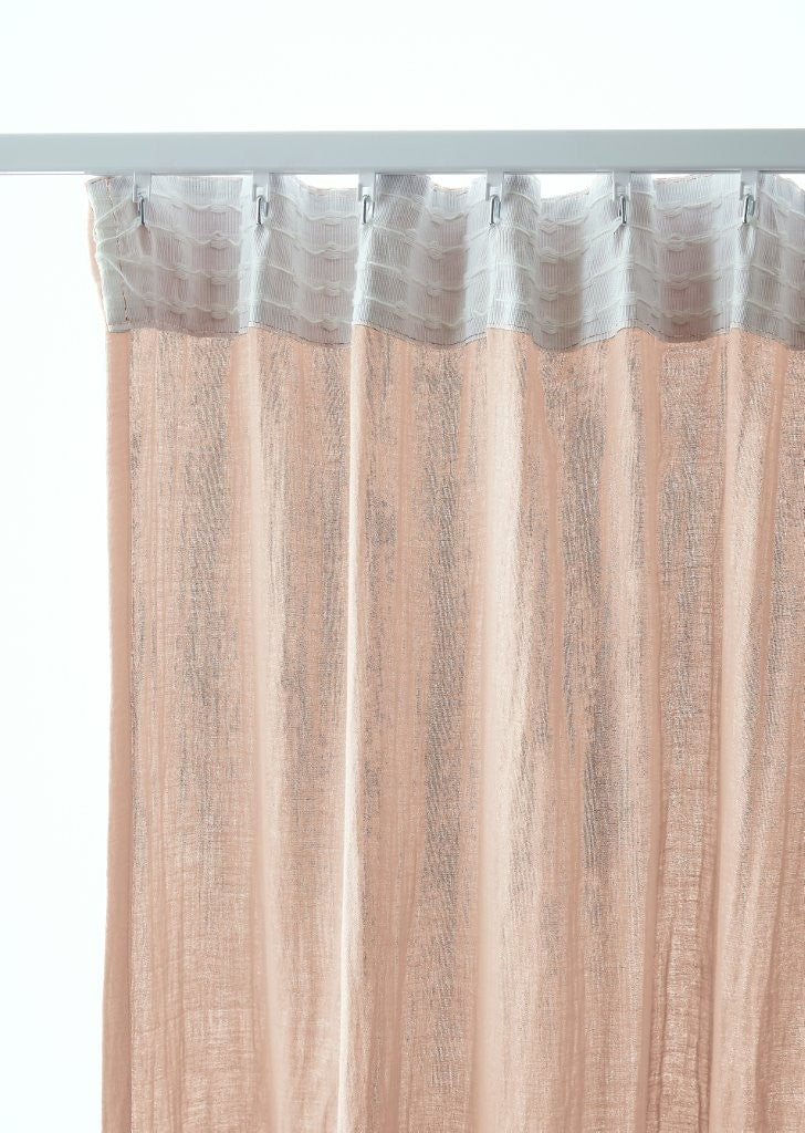 Rideau galon fronceur 140 x 240 cm Gaze de coton unie GAÏA Guimauve