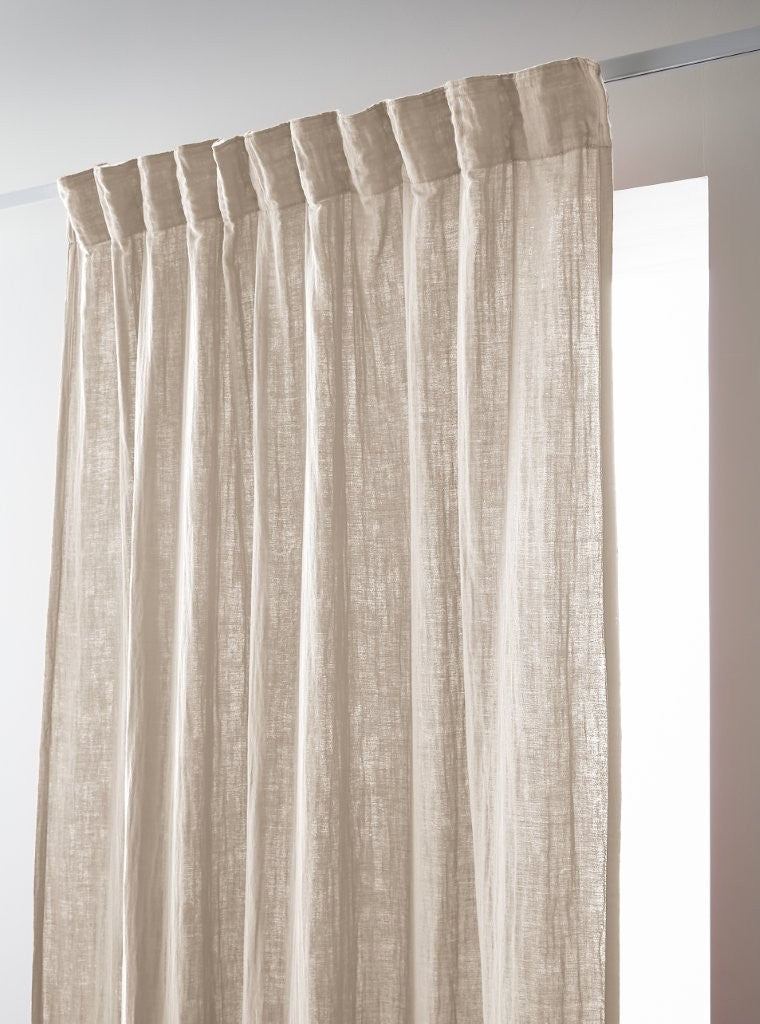 Rideau galon fronceur 140 x 240 cm Gaze de coton unie GAÏA Pampa