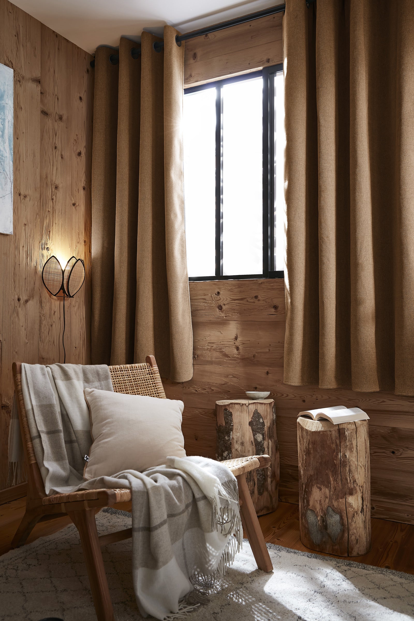 Rideau 140 x 180 cm Occultant + polaire BJORN Camel
