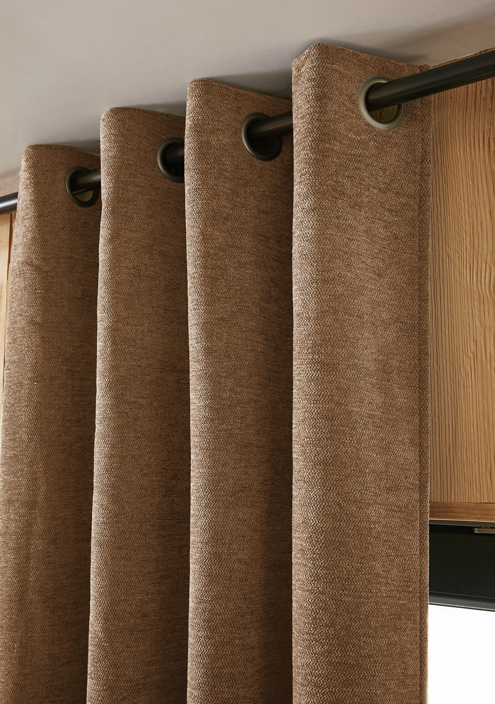 Rideau 140 x 180 cm Occultant + polaire BJORN Camel