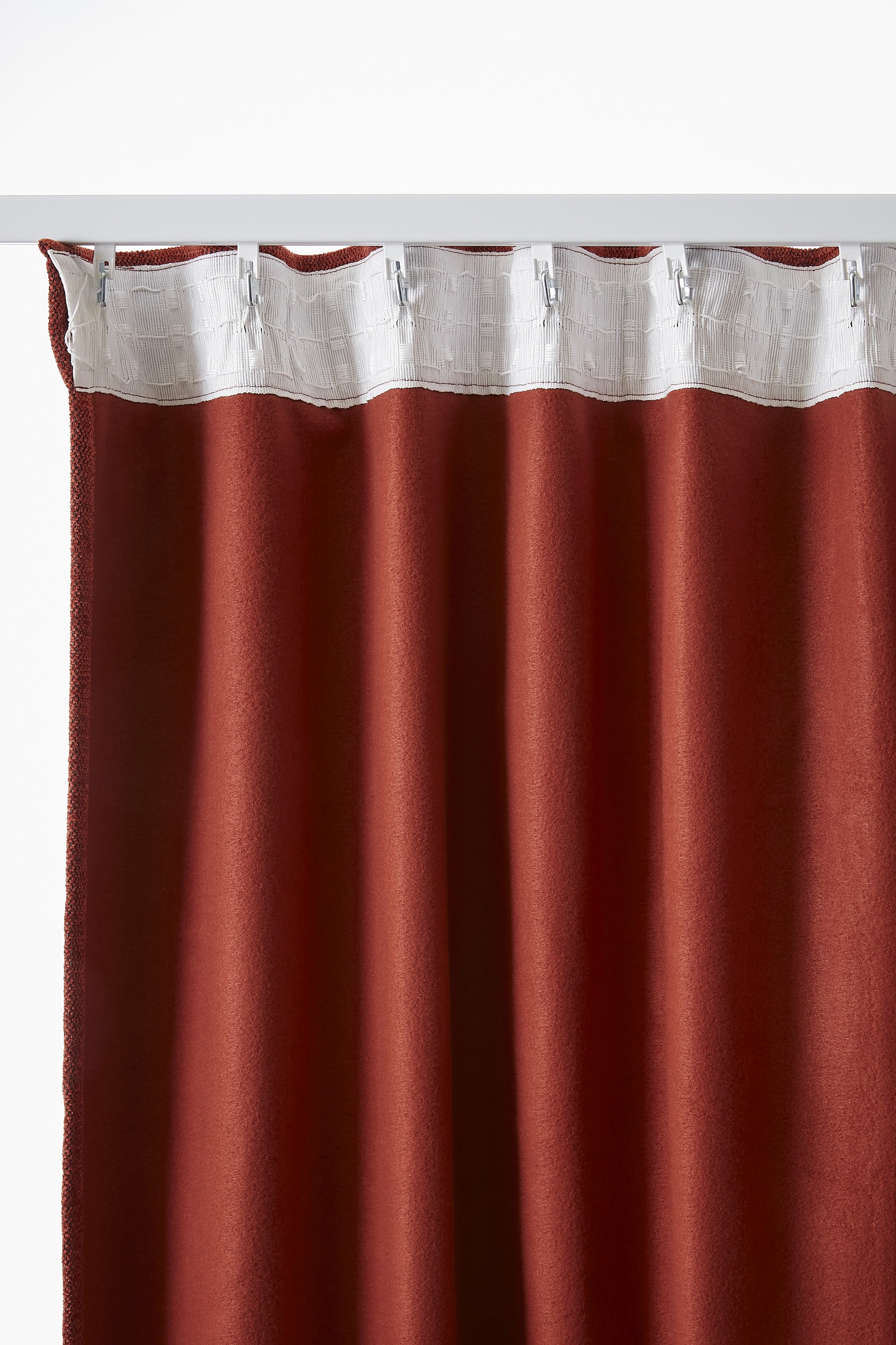 Rideau galon fronceur 140 x 260 cm Occultant + polaire BJORN Terracotta