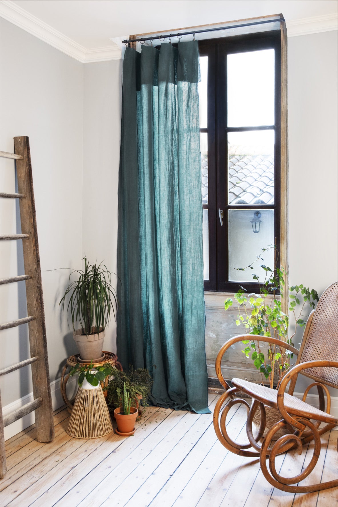 Rideau ajustable + 8 anneaux pince Gaze de coton 140 x 300 cm GAIA Canard