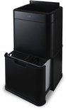 Poubelle de tri sélectif 3 bacs - Détecteur de mouvement - Senzaro 60L - Noire
