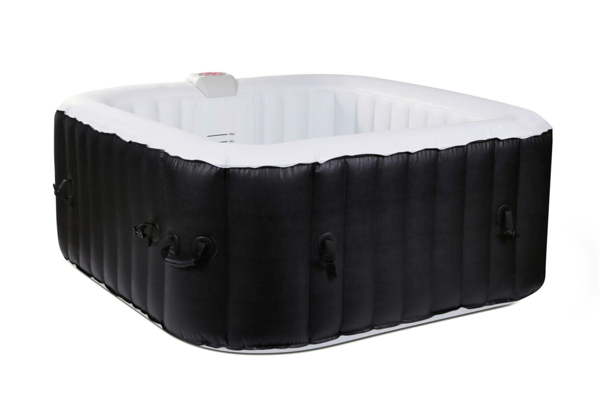 Spa gonflable 4 places carré  - Dimensions : 155 x 155 cm - Filtre et bâche inclus