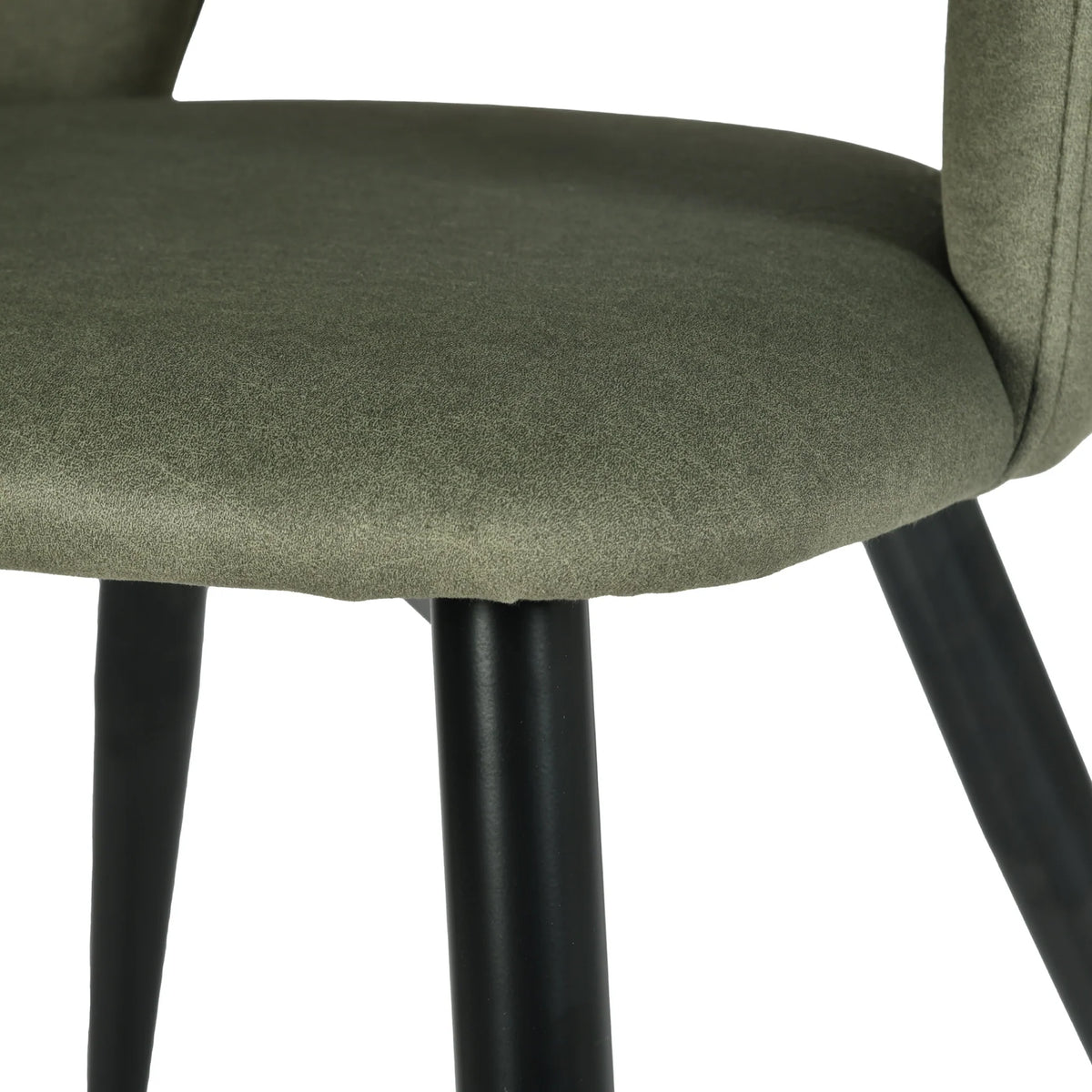 Ensemble de 2 fauteuils de salle à manger scandinaves avec accoudoirs en tissu vert - Akanji