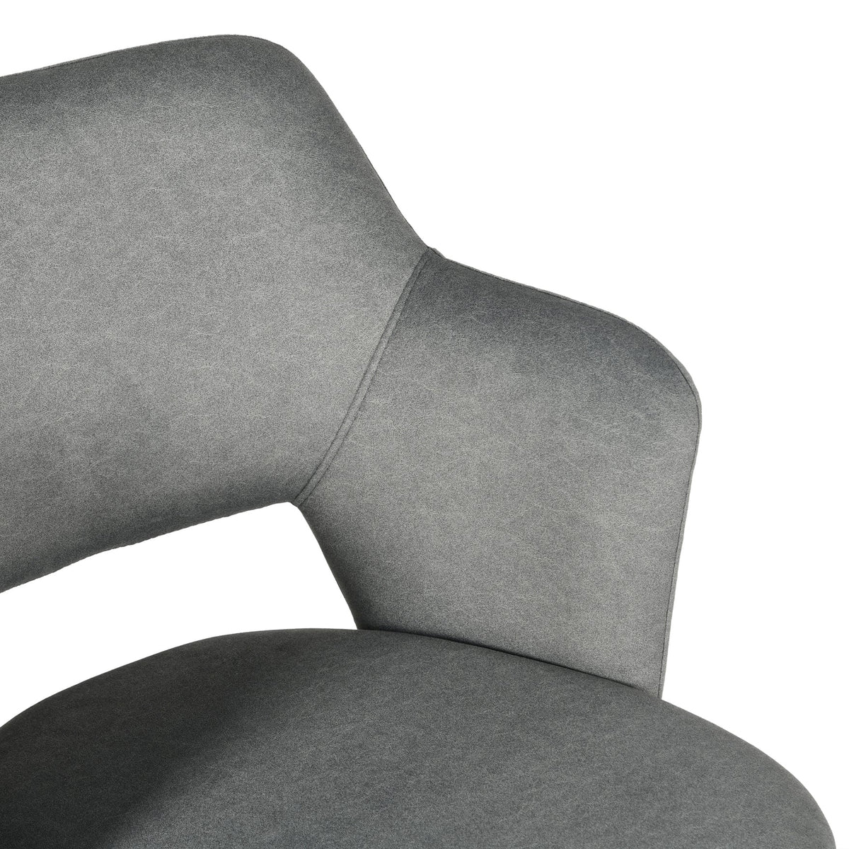 Ensemble de 2 fauteuils de salle à manger scandinaves avec accoudoirs en tissu gris - Akanji