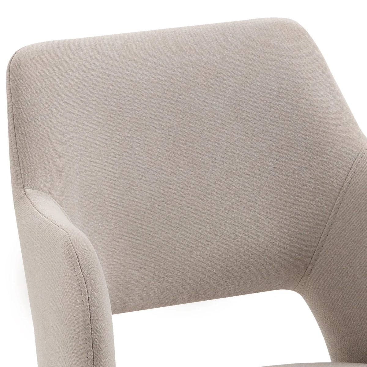 Ensemble de 2 chaises de salle à manger contemporaines en tissu beige, pieds en métal noir