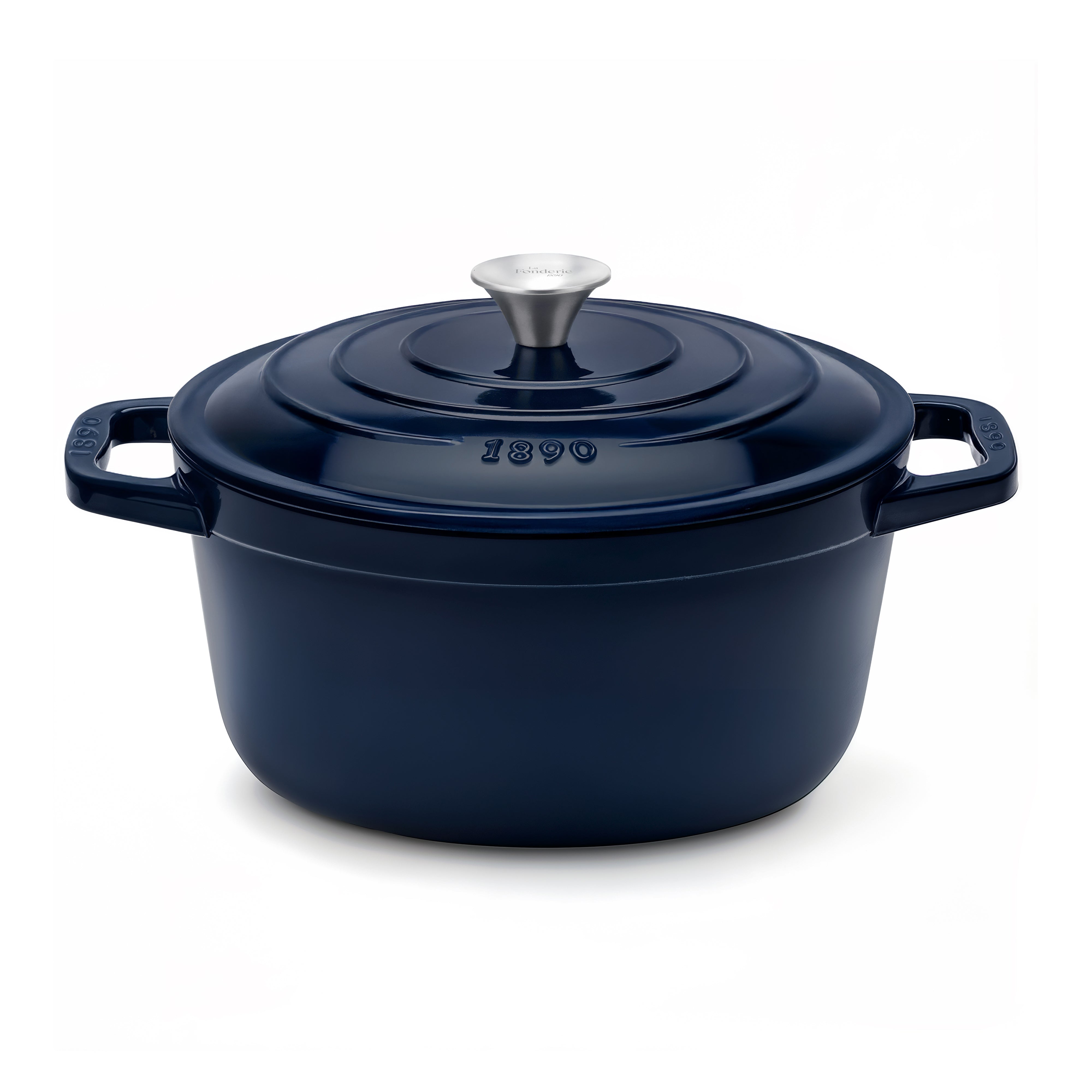 Cocotte en fonte ronde 22cm bleue