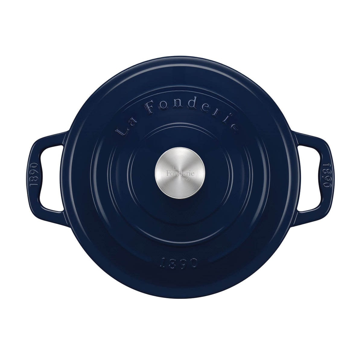 Cocotte en fonte ronde 22cm bleue