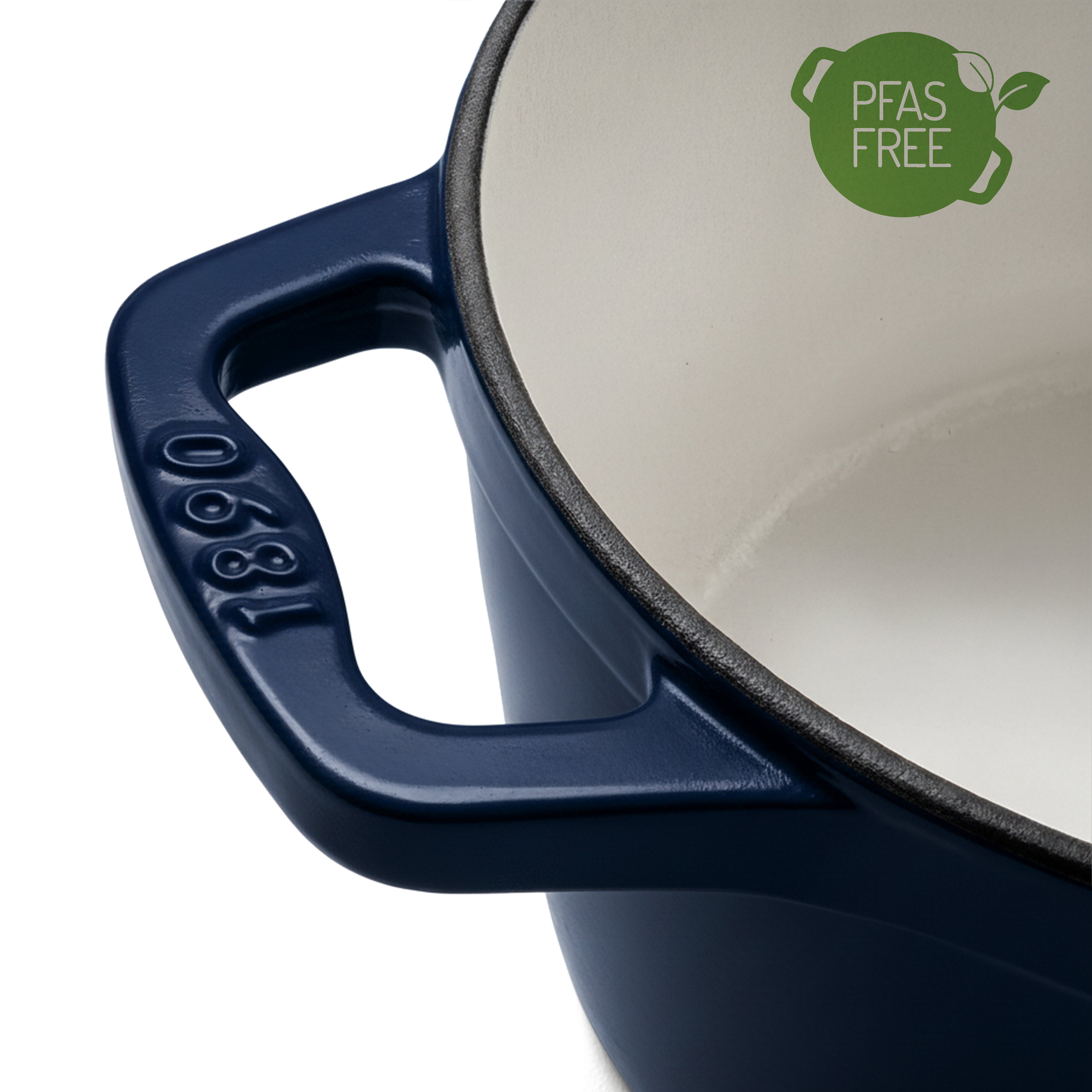 Cocotte en fonte ronde 22cm bleue