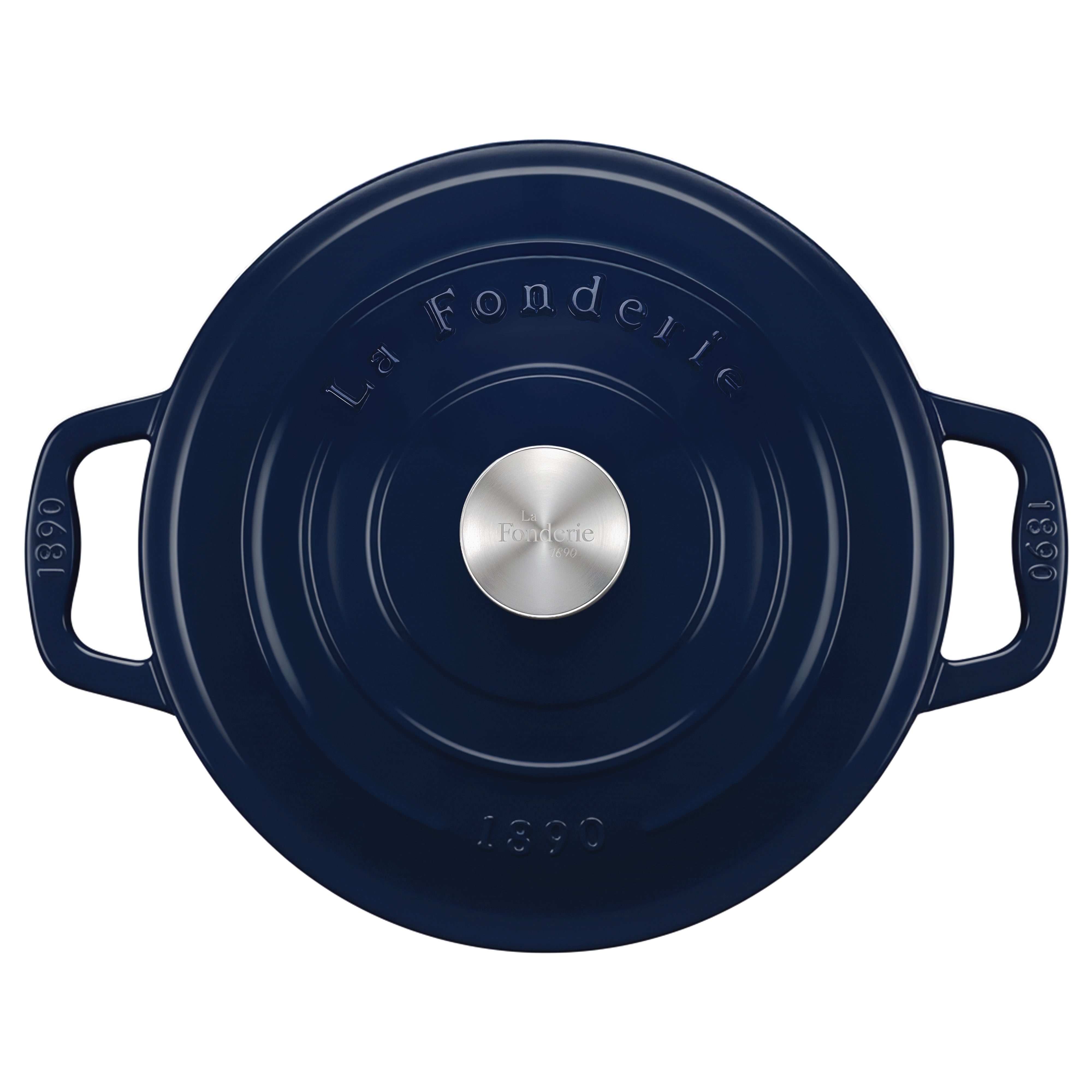 Cocotte en fonte ronde 25cm bleue