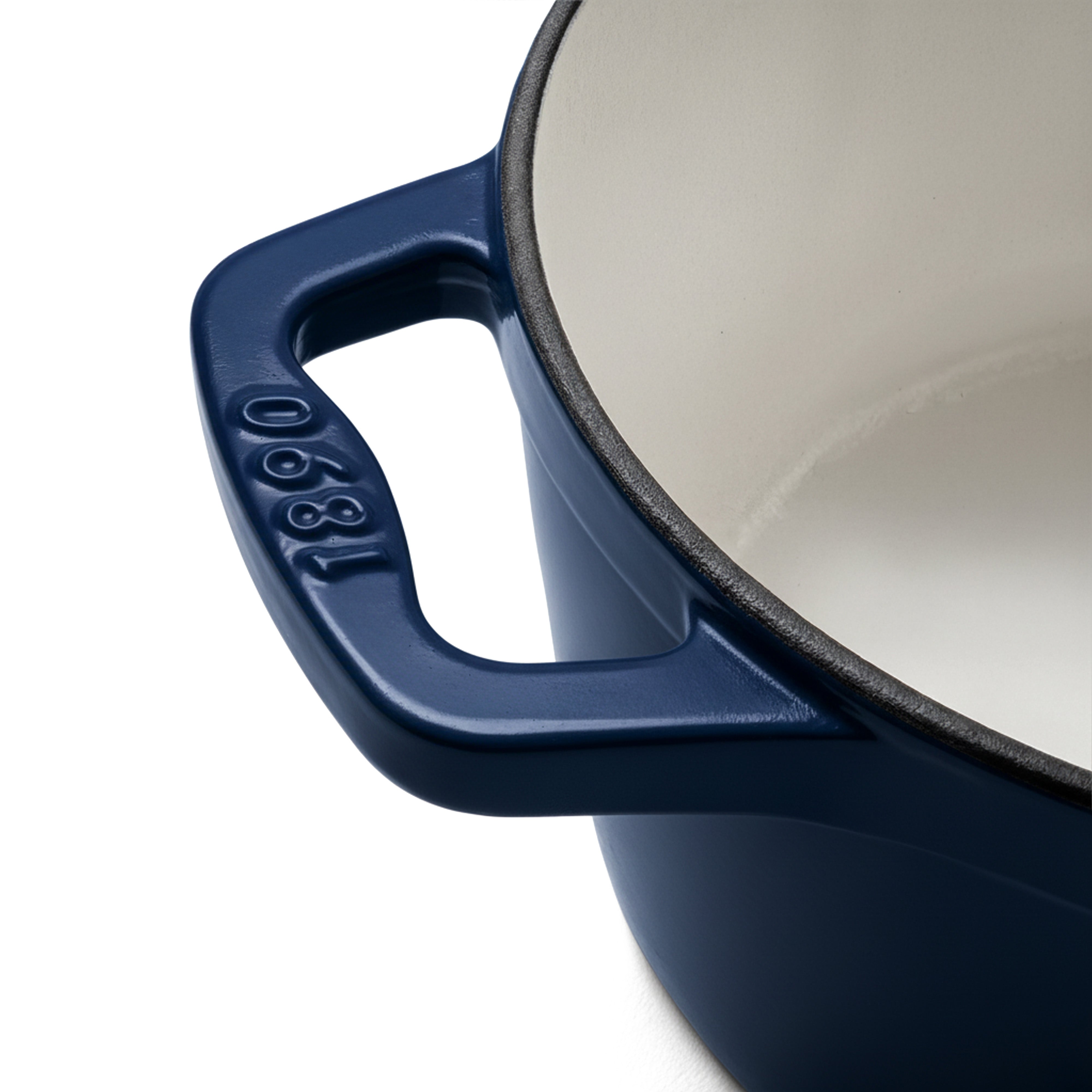 Cocotte en fonte ronde 25cm bleue