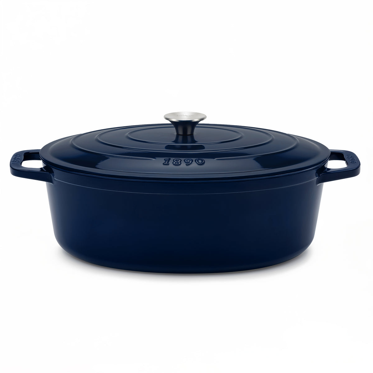 Cocotte ovale en fonte 36cm bleue