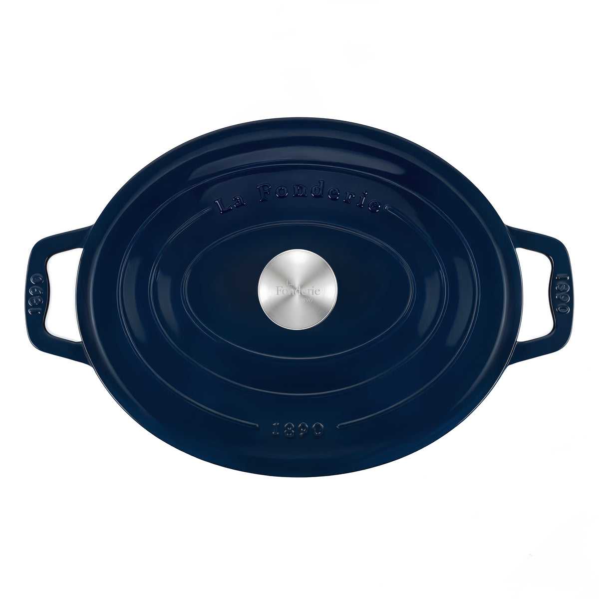 Cocotte ovale en fonte 36cm bleue