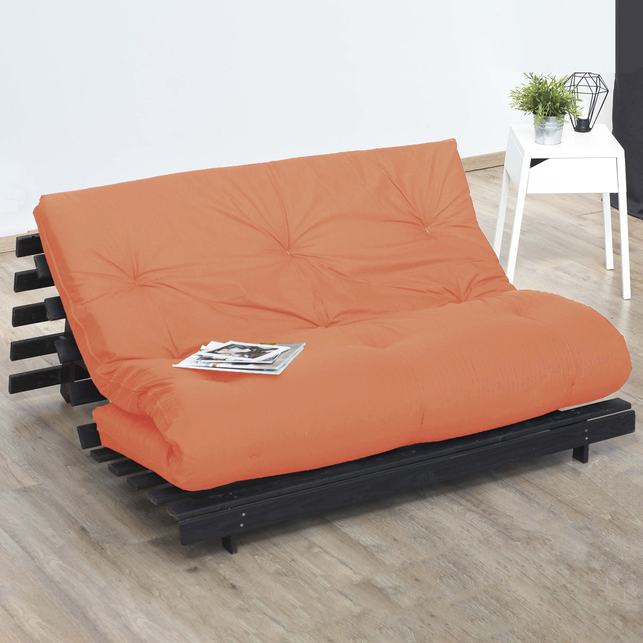 Matelas futon coton et fibres recyclés - Goyave - 90 x 190 cm