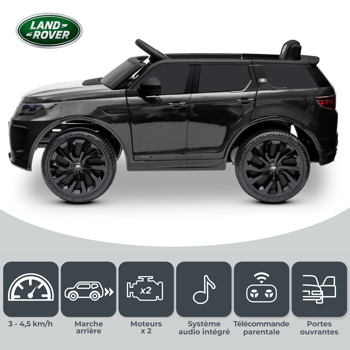 Voiture SUV électrique Land Rover Discovery Noir - 36m+