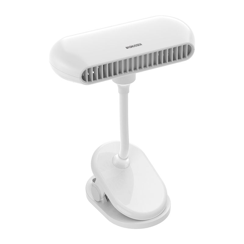 Ventilateur portable compact blanc avec clip
