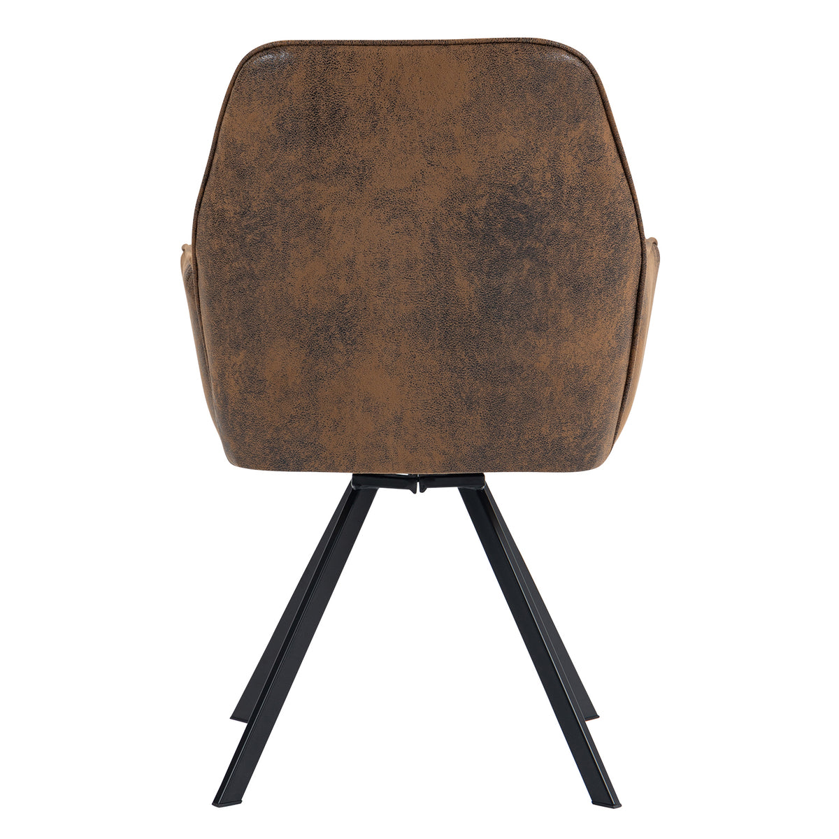Ensemble de 2 chaises de salle à manger pivotantes 360° en suédine brune avec accoudoirs