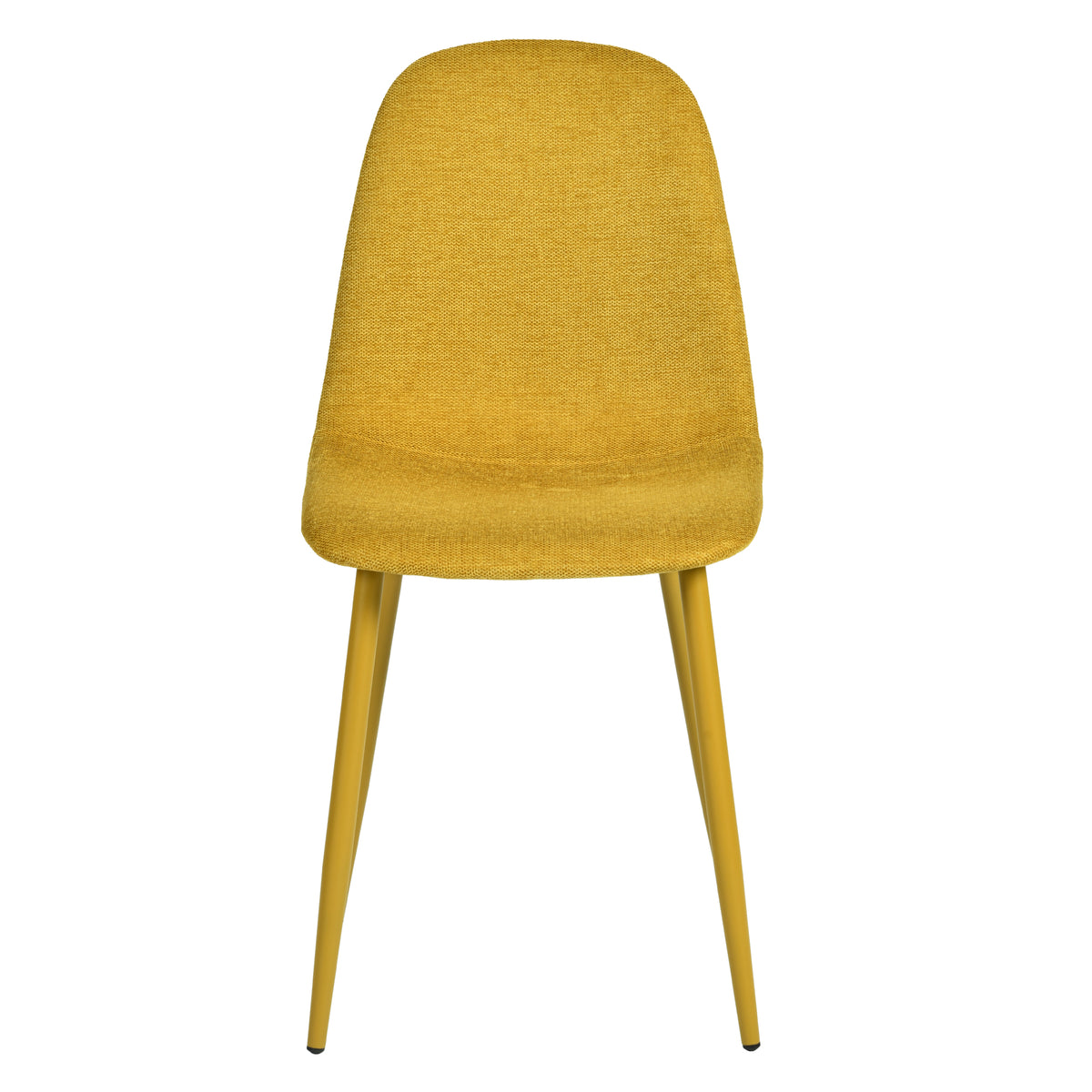 Charlton - Ensemble de 4 chaises de salle à manger scandinaves en tissu jaune doux